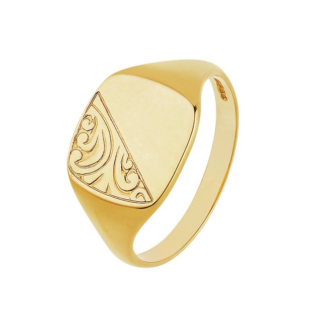 Buy 9ct Gold Embossed Cushion Ring at Argos.co.uk Your Online