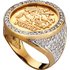 18ct Gold Plated Sterling Silver CZ Medallion Ring