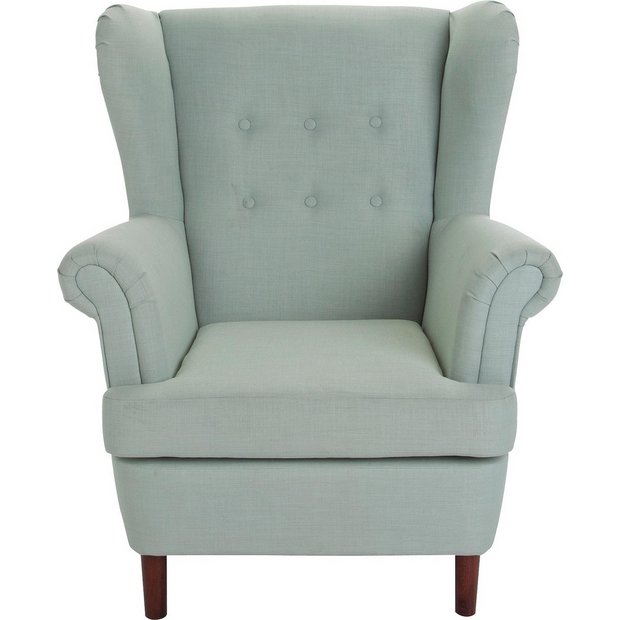Buy Collection Martha Fabric Wingback Chair Duck Egg at Argos.co.uk