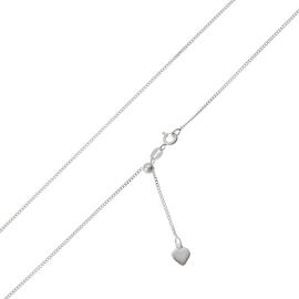 Revere Silver Adjustable Length Fine Curb 22 Inch Necklace