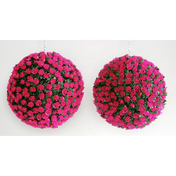 Buy Artificial Pink Rose Topiary Grass Balls Pack of 2 at Argos.co.uk Your Online Shop for