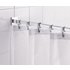 Croydex Square Shower Curtain Rod and Rings - Chrome