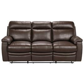 Argos Home Paolo Chair & 3 Seater Manual Recline Sofa -Brown