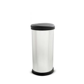 Curver 40 Litre Deco Touch Top Kitchen Bin - Silver