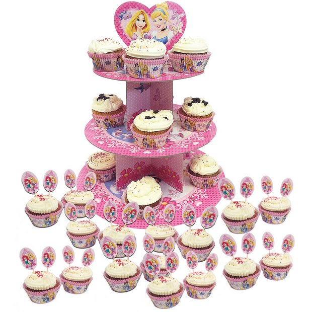 Buy Disney Princess Sparkle 3 Tier Cake Stand and 48 Cases at Argos.co