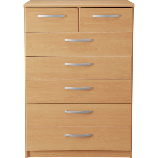 Buy Collection New Hallingford 5+2 Drawer Chest Beech Effect at Argos