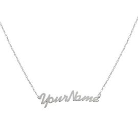 Moon & Back Silver Personalised Name Plate 16 Inch Necklet