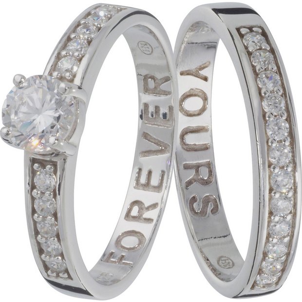 Buy Sterling Silver Cubic Zirconia 2 Piece Eternity Ring Set at Argos.co.uk Your Online Shop