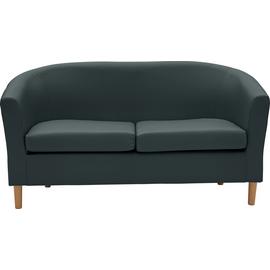 Argos Home 2 Seater Faux Leather Tub Sofa - Black