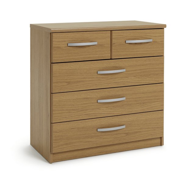 Buy Collection New Hallingford 3+2 Drawer Chest Oak Effect at Argos