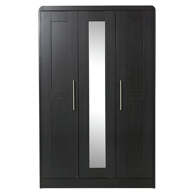 Buy Heart of House Elford 3 Door Mirror Wardrobe Black at Argos.co.uk