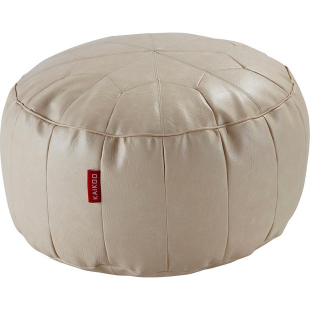 Buy HOME Moroccan Leather Effect Footstool Cream at Argos.co.uk Your Online Shop for