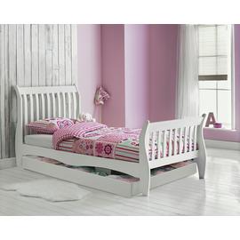 Argos Home Daisy White Single Sleigh Bed Frame with Drawer