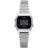 Casio Ladies' Silver Tone Black Dial Digital Watch
