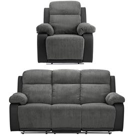 Argos Home Bradley Chair & 3 Seater Recliner Sofa - Charcoal