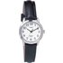 Timex Ladies' White Dial Black Leather Strap Watch