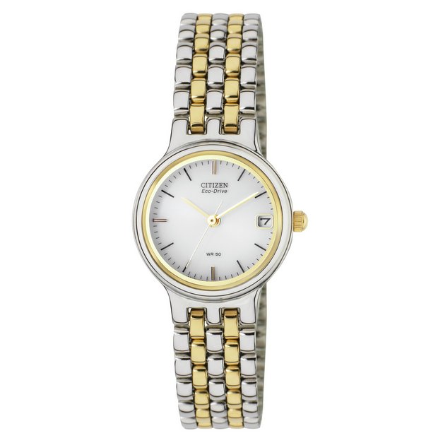 Ladies two discount tone bracelet watch