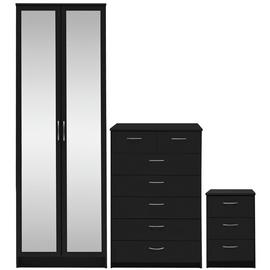 Argos Home Cheval 3 Piece 2 Door Mirror Wardrobe Set