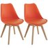 Habitat Jerry Pair of Dining Chairs - Orange