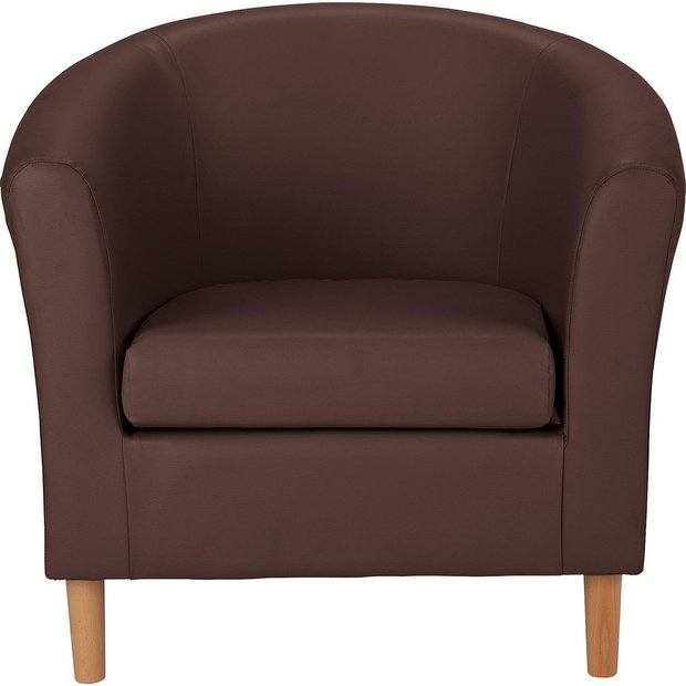 Buy ColourMatch Leather Effect Tub Chair - Chocolate at Argos.co.uk