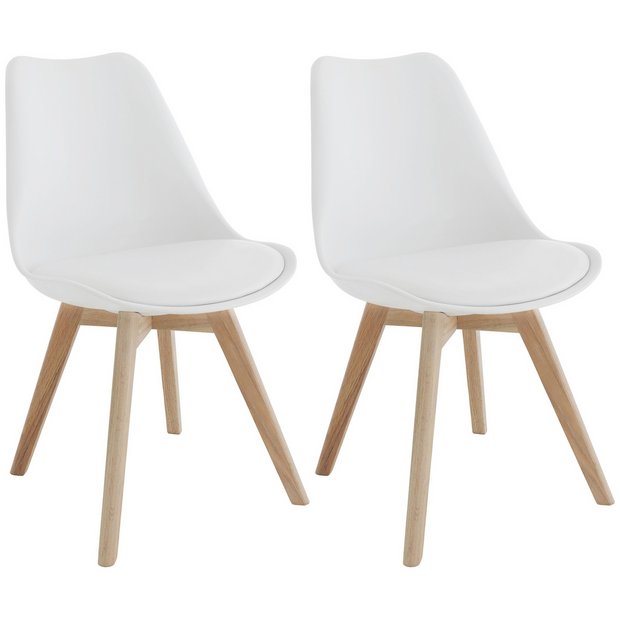 Buy Habitat Jerry Pair of White Dining Chairs at Argos.co.uk - Your