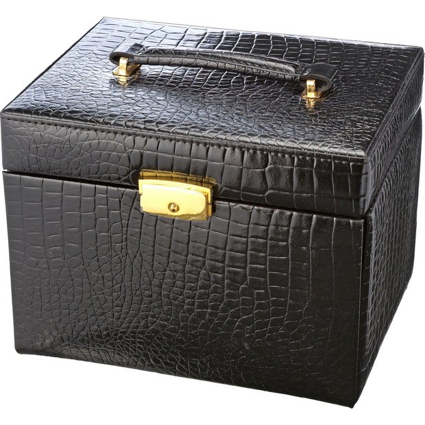 Buy Black Crocodile Small Four Drawer Jewellery Box at Argos.co.uk