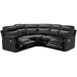 Argos Home Paolo Leather Manual Recliner Corner Sofa -Black