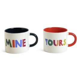Habitat Mine and Yours Set of 2 Porcelain Mug - Multicolour