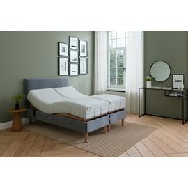 Mibed Memory Kingsize Adjustable Bed On Legs - Grey