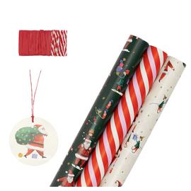 Argos Home 3 Roll Santa & Co Wrapping Paper Set