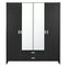 Argos Home Capella 4 Door 2 Drawer Mirrored Wardrobe - Black