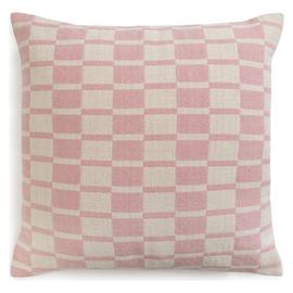Habitat Checker Board Cushion - White & Pink - 43x43cm