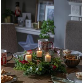 Argos Home Faux Floral Candle Holder Christmas Decoration