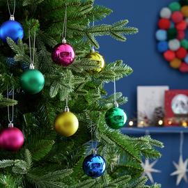 Habitat Pack of 24 Christmas Baubles - Multicoloured