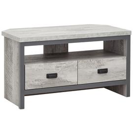 GFW Boston 2 Drawer Corner TV Unit - Grey