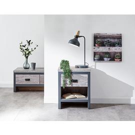GFW Boston 1 Drawer Side Table - Grey