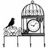 Decorative Wall Mounted Bird Cage Wall Clock and Coat Hanger