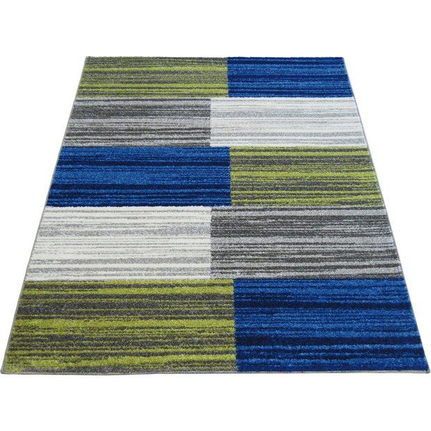 Buy Monte Carlo Blocks Rug 160x230cm Grey and Blue at Argos.co.uk