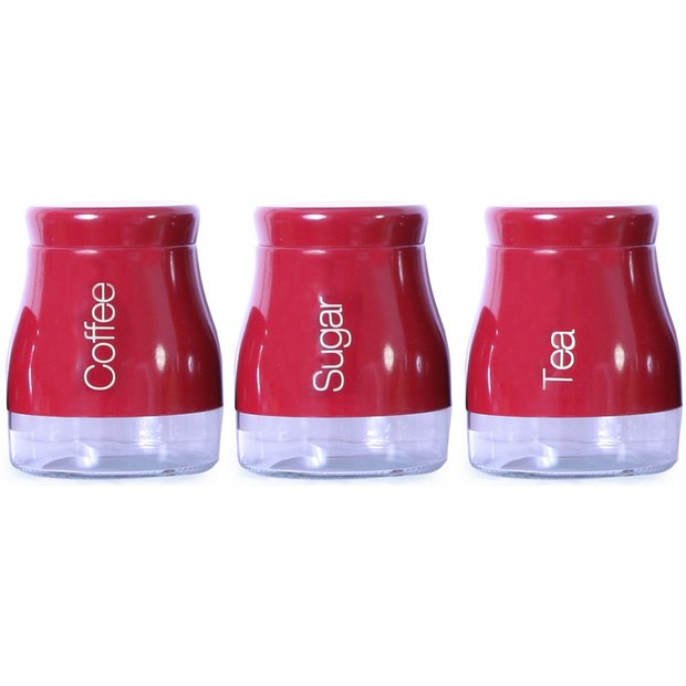 Buy Sabichi Tea, Coffee and Sugar Storage Set Red at Argos.co.uk