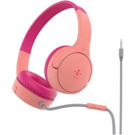 Belkin SoundForm Mini Kids Wired On-Ear Headphones - Pink