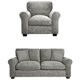 Argos Home Taylor Fabric Chair & 3 Seater Sofa - Grey