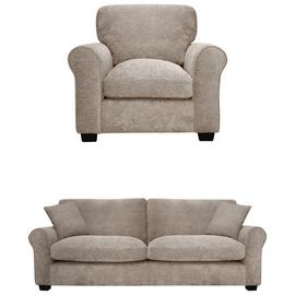 Argos Home Taylor Fabric Chair & 4 Seater Sofa - Mink