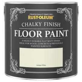 Rust-Oleum Chalky Floor Matt Paint 2.5L - Antique White