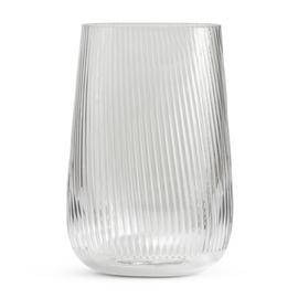 Habitat Large Ribbed Glass Vase - Clear