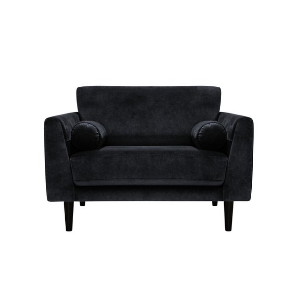 Black leather cuddle discount chair