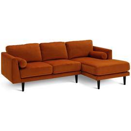 Habitat Jacob Velvet Right Hand Corner Sofa - Orange