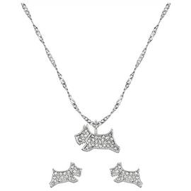 Radley Silver Plated Stone Pendant Necklace and Earrings Set