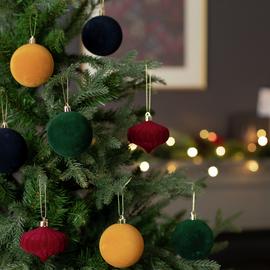 Habitat Pack of 12 Flock Finish Christmas Baubles