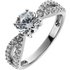 Platinum Plated Silver 100ct Look Twist Ring