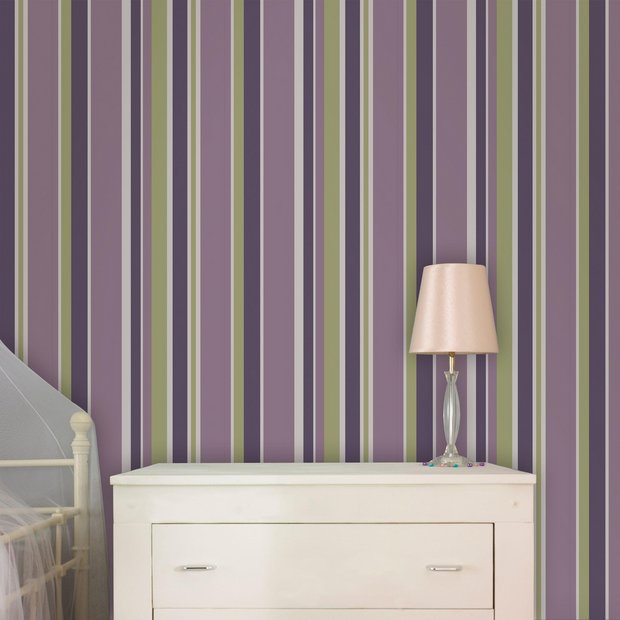 Buy Fresco Wallpaper Sample Rico Stripe Purple at Argos.co.uk Your